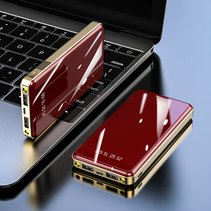 Reflective screen high-capacity portable charger