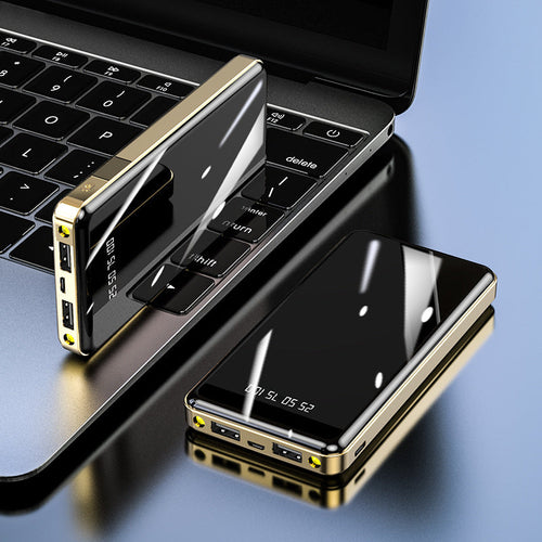 Reflective screen high-capacity portable charger