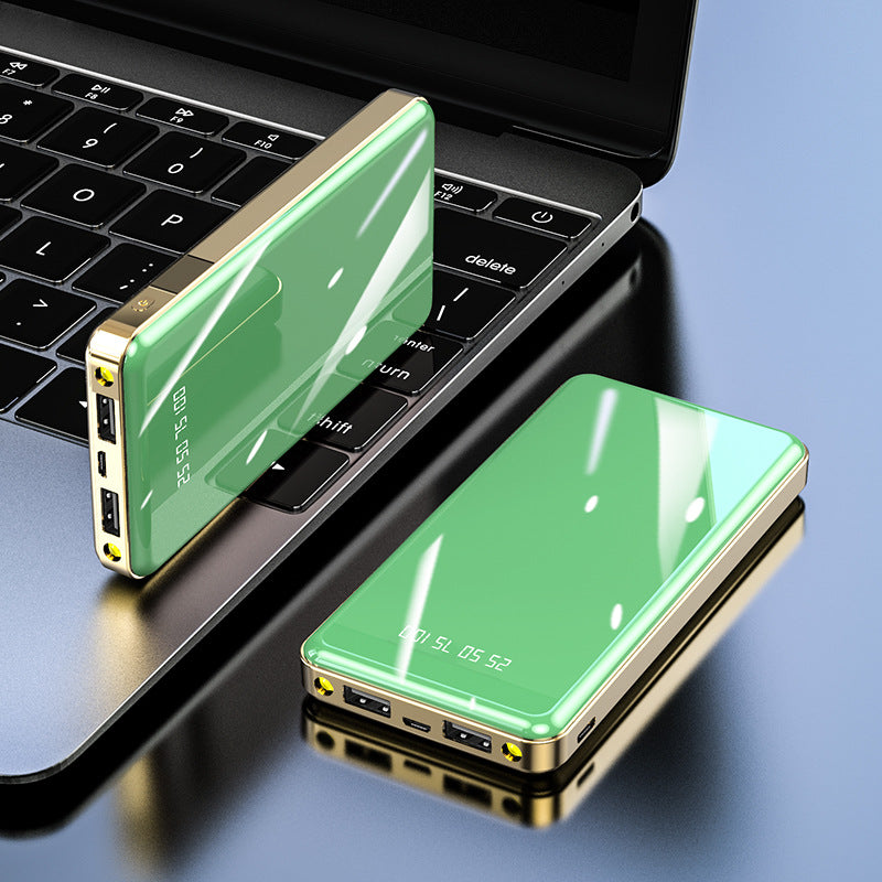 Reflective screen high-capacity portable charger