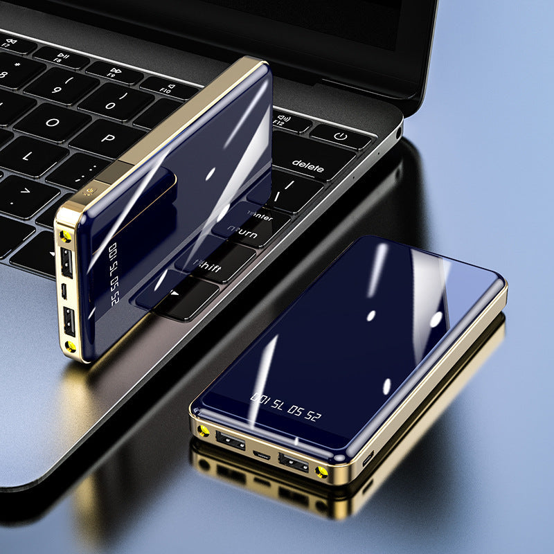 Reflective screen high-capacity portable charger