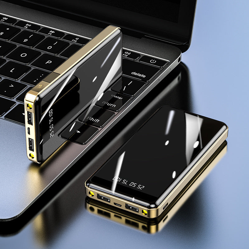 Reflective screen high-capacity portable charger