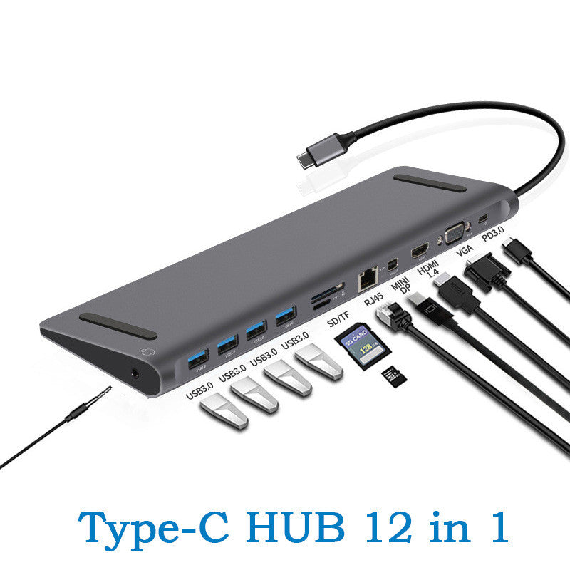 Multiport USB-C Adapter 12-in-1 HD Expansion Dock