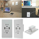Home Decoration Dual USB Wall Socket US Plug-Brushed Black