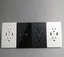 Home Decoration Dual USB Wall Socket US Plug-Brushed Black